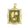 Brass Enamel Pendants KK-U068-12A-02G-1
