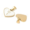 304 Stainless Steel Pave Natural White Shell Heart with Initial Slice Pendants STAS-R168-25G-T-2