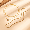 Stainless Steel & Brass Pave Colorful Cubiz Zirconia Star Pendant 3 Layered Hip-hop Fashion Necklaces for Women MU5744-5