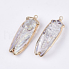 Electroplate Glass Big Pendants X-G-S344-49-2