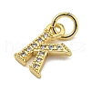 Initial Letter Brass with Cubic Zirconia Charms KK-Q814-26K-G-2
