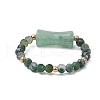 Natural Moss Agate Beaded Rings RJEW-TA00189-4