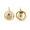 Brass Micro Pave Clear Cubic Zirconia Pendants KK-E068-VF327-1