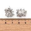 Flower Brass Clear Cubic Zirconia Stud Earrings EJEW-R025-22P-5