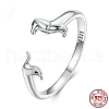 Sausage Dog 925 Sterling Silver Adjustable Cuff Rings for Women FS-WG21B5B-01-4