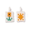Seed Beads Beaded Charms PALLOY-MZ00256-04-1