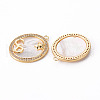 Brass Micro Pave Clear Cubic Zirconia Charms KK-Q765-018-NF-2