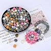 Colorful Pattern Printed Silicone Focal Beads SI-JX0022A-01-3