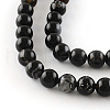 Dyed & Heated Natural Black Agate Round Bead Strands G-R342-4mm-01-2