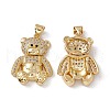 Brass Micro Pave Cubic Zirconia Pendants KK-B061-20G-02-1