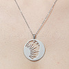 201 Stainless Steel Hollow Sun & Moon Pendant Necklace NJEW-OY001-70-1
