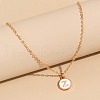 Alloy White Enamel Disc with Initial Pendant Necklaces for Women WG552C5-26-1