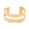 Ion Plating(IP) 304 Stainless Steel Textured Hollow Open Cuff Bangles BJEW-S151-01G-04-2