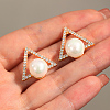 Elegant Triangle Brass Stud Earrings YL4507-1-4