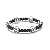 Sport Theme Acrylic Beaded Stretch Bracelet for Men Women BJEW-JB08549-3