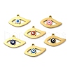 304 Stainless Steel Enamel Pendants STAS-D011-01G-1