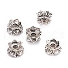 Buddhist Jewelry Findings Tibetan Style Lotus Double Sided Bead Caps PALLOY-O042-03-4