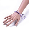 Adjustable Natural Amethyst Chip Beads Braided Bead Bracelets BJEW-JB04392-02-4