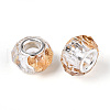 Transparent Resin Rondelle European Beads RESI-N044-01A-3