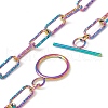 304 Stainless Steel Textured Paperclip Chains Necklace for Women NJEW-P263-02M-4