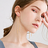 ANATTASOUL 4 Pairs 4 Style Stainless Steel Chain Tassel Ear Threads EJEW-AN0002-91-5