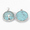 Synthetic Turquoise Pendants G-S292-10B-P-2