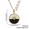 Brass Pave Clear Cubic Zirconia & Enamel Disc with Flower Hollow Pendant Necklaces for Women WB8138-2-1