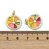 Brass Enamel Pendants KK-H072-14G-05-3