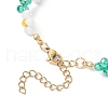 Flower Glass Beaded Bracelets for Women BJEW-TA00626-4