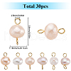 Natural Cultured Freshwater Pearl Potato Connector Charms PALLOY-SC00009-2