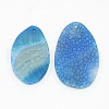 Natural Agate Gemstone Teardrop Pendants G-R164-05-1