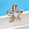 Flower Brass Finger Rings for Women RJEW-S622-01GP-4