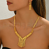 Luxurious Geometric Hollow Out Leaf Alloy Earrings & Necklaces Set for Women SQ7573-3
