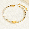 Elegant Heart Stainless Steel Rhinestone Cup Chains Sparkling Bracelets for Women's Daily Party ZW4725-3