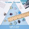 12Pcs 12 Styles Raw Rough Natural Gemstone Pendants PALLOY-AB00220-2