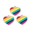 Rainbow Color Pride Alloy Enamel Pendants ENAM-K067-16-2