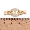 Brass Pave Clear Cubic Zirconia Fold Over Clasps KK-Z066-01G-3