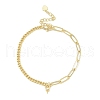 Brass Cuban Link Chain & Paperclip Chain Bracelet Making KK-U020-10G-1