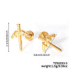Stainless Steel Clear Cubic Zirconia Sword with Wing Stud Earrings AE8260-3-2