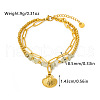 304 Stainless Steel & Natural Prehnite Beads Double Layer Bracelets FS-WG382E7-03-1
