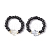 Glass Beads Stretch Rings RJEW-JR00821-2