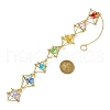 Brass Pouch Transparent Glass Star Pendant Decorations HJEW-JM01735-3