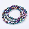 Electroplate Glass Beads Strands X-EGLA-D017-15x10mm-4-2