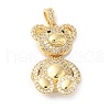 Rack Plating Brass Micro Pave Clear Cubic Zirconia Pendants KK-R144-06G-1