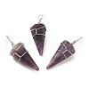 Natural Amethyst Gemstone Pendants G-D458-06P-02-RS-1