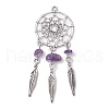Mixed Gemstone Chip Big Pendants PALLOY-JF02292-2