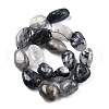 Natural Tourmalinated Quartz/Black Rutilated Quartz Beads Strands G-L464-07-01-2