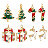 Beebeecraft 8Pcs 4 Styles Brass Pendants KK-BBC0015-37-1