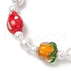 Handmade Lampwork Fruits & Shell Pearl Beaded Bracelets for Women BJEW-TA00650-3