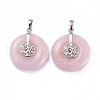 Natural Rose Quartz Pendants G-F640-F04-1